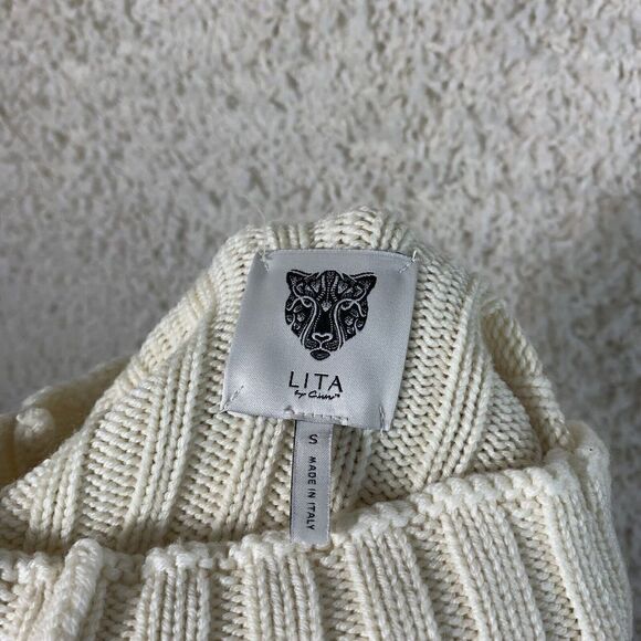 LITA by Ciara NWT Cream Long Sleeve‎ Rubbed Turtle Neck Sweater Women’s Size S - Picture 4 of 8